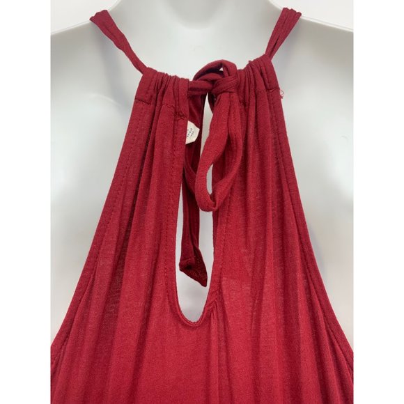 Caslon Tiered Halter Maxi Dress - Red Rhubarb NEW - Picture 7 of 8